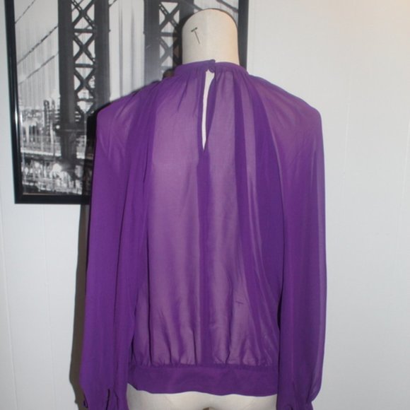 Mock Neck Tie Sleeve Blouse NWT - Picture 3 of 3